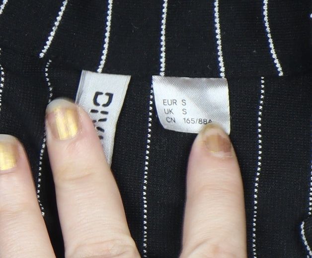 H&M Divided Women’s Black Pinstripe Blazer Jacket Size S