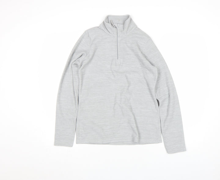 Mountain Warehouse Womens Grey Size 8 Long Sleeve 1/4 Zip Fleece Top