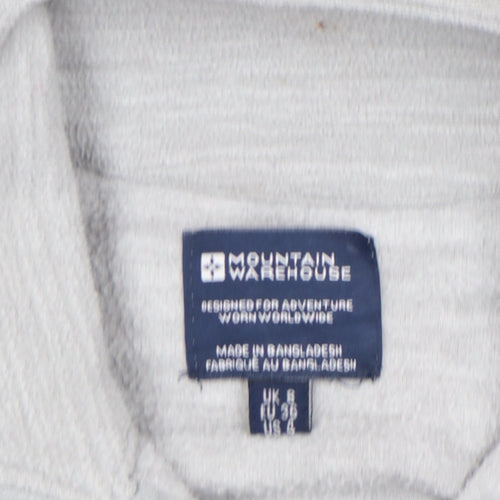 Mountain Warehouse Womens Grey Size 8 Long Sleeve 1/4 Zip Fleece Top
