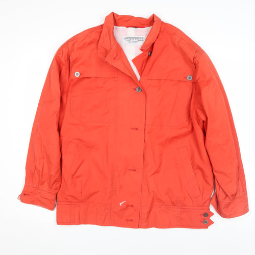 House of Fraser Women Red Cotton Basic Jacket Size 12