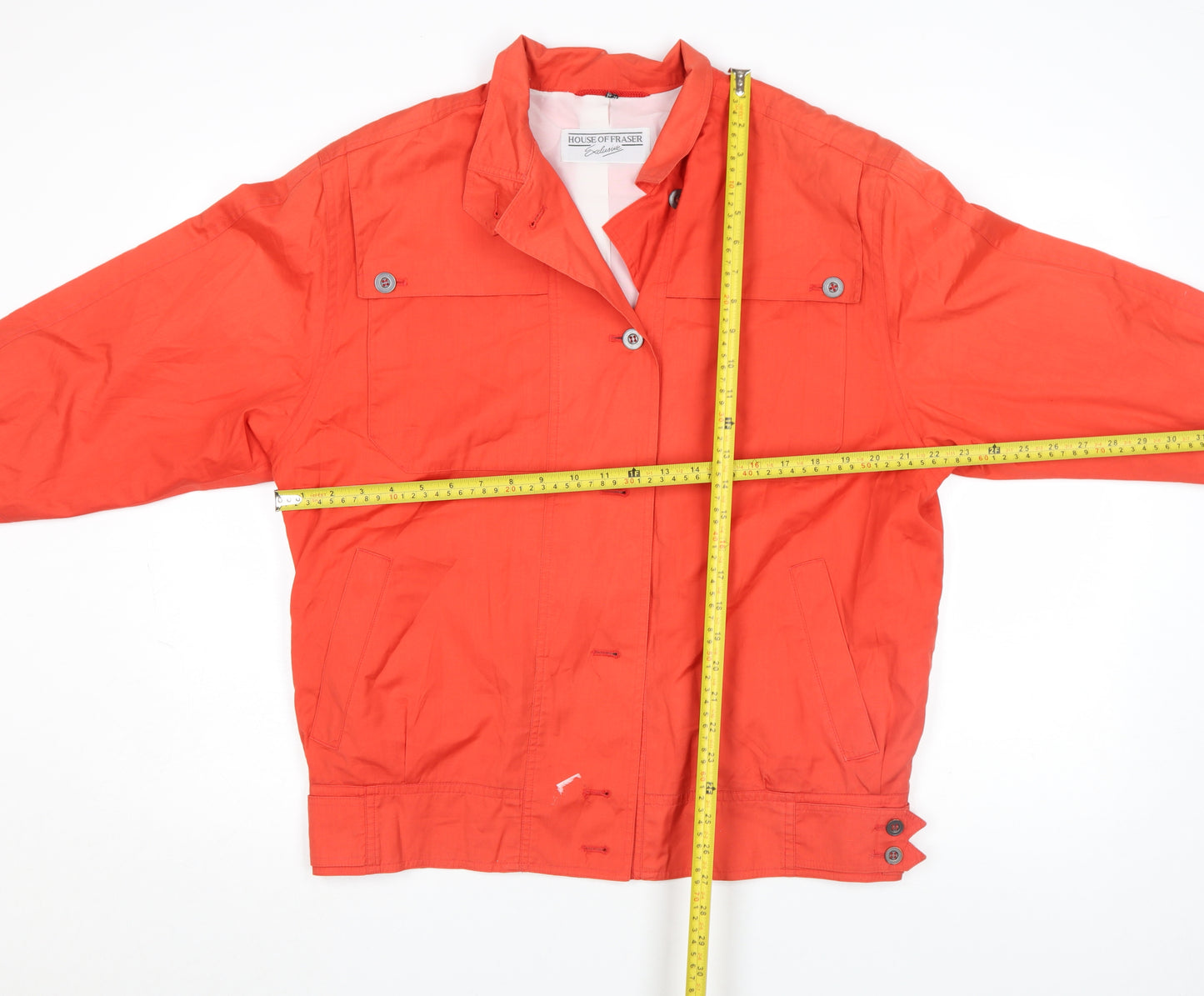 House of Fraser Women Red Cotton Basic Jacket Size 12