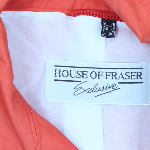 House of Fraser Women Red Cotton Basic Jacket Size 12