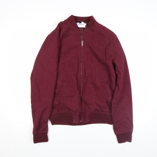 Topman Men's Red Cotton Bomber Jacket Size S