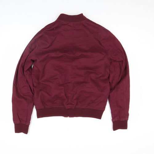 Topman Men's Red Cotton Bomber Jacket Size S
