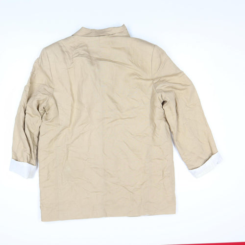 H&M Women’s Beige Linen Blend Blazer Jacket Size S Regular Fit