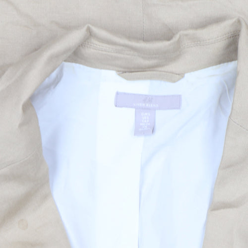 H&M Women’s Beige Linen Blend Blazer Jacket Size S Regular Fit