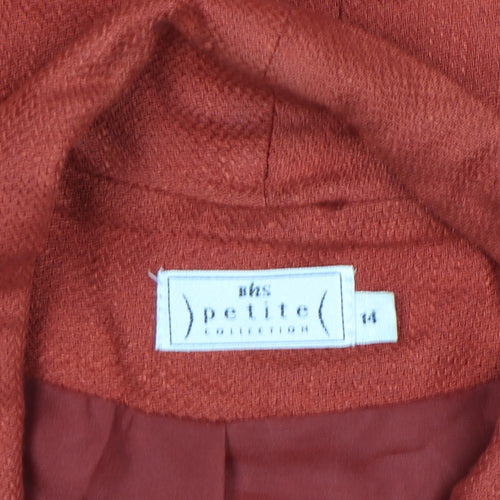 Marks and Spencer Petite Orange Linen Blend Short Sleeve Blazer Size 14