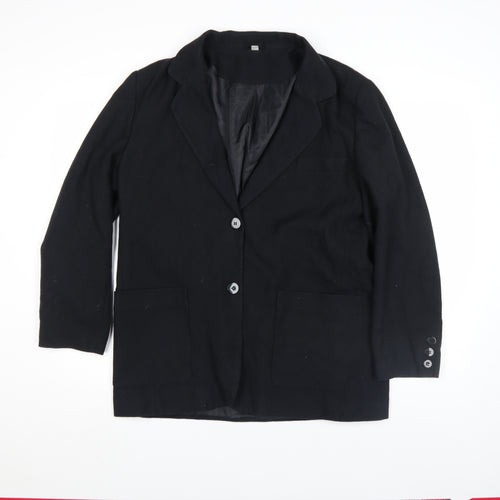 Women's Black Polyester Viscose Blazer Jacket Size 14 Classic Workwear