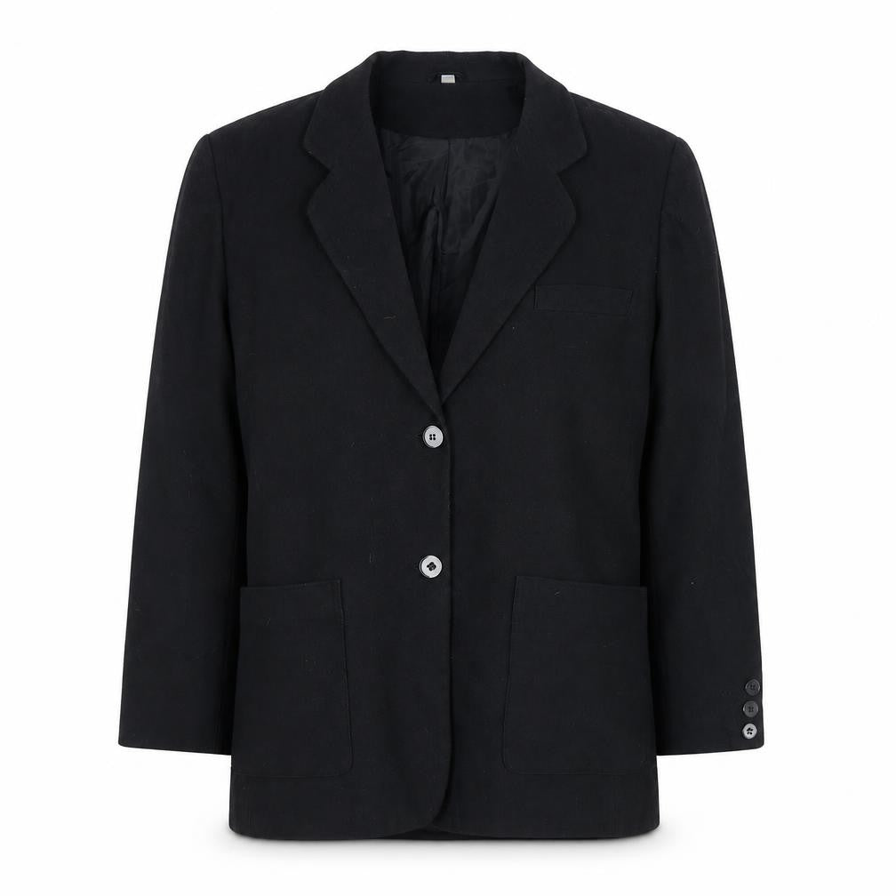 Front view of Women's Black Polyester Viscose Blazer Jacket, size 14, Classic Workwear
