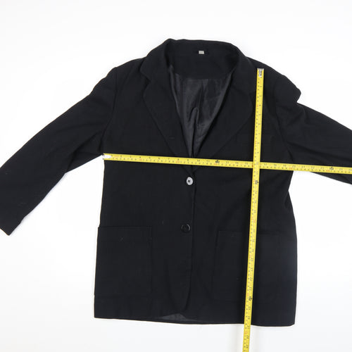 Women's Black Polyester Viscose Blazer Jacket Size 14 Classic Workwear