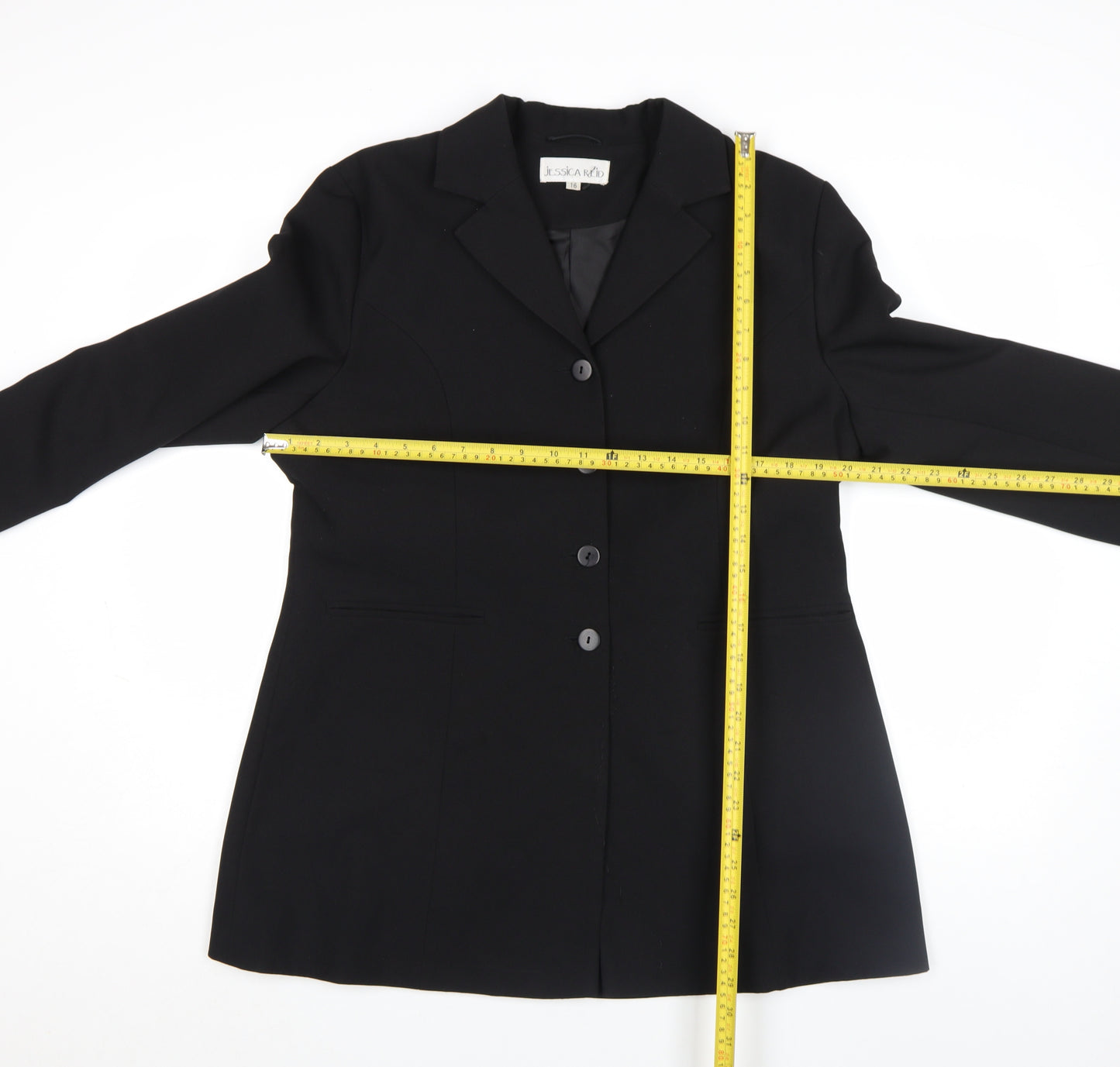 Jessica Reid Women’s Black Size 16 Classic Polyester Blazer