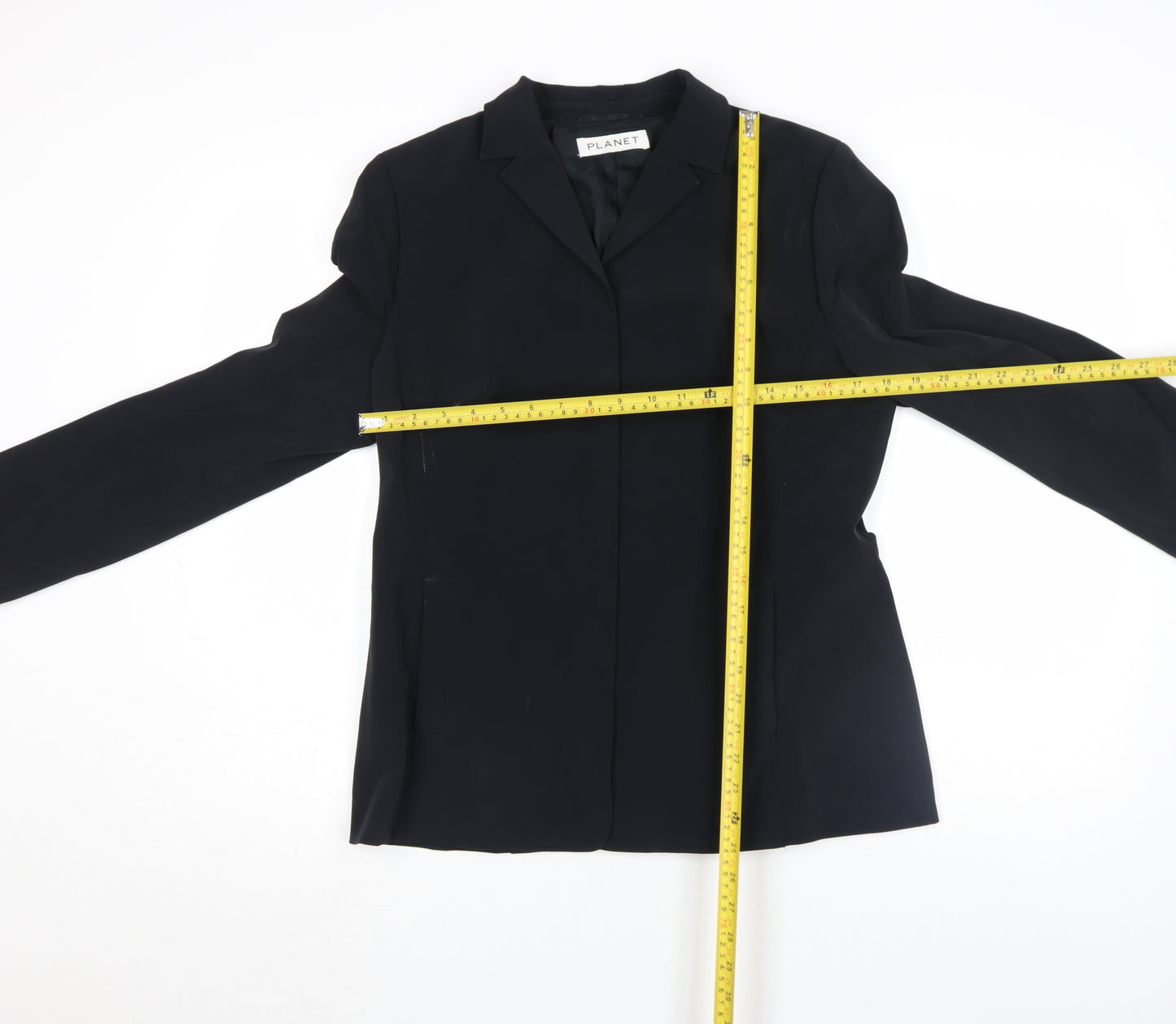 Planet Women's Black Size 12 Single Breasted Suit Jacket Blazer