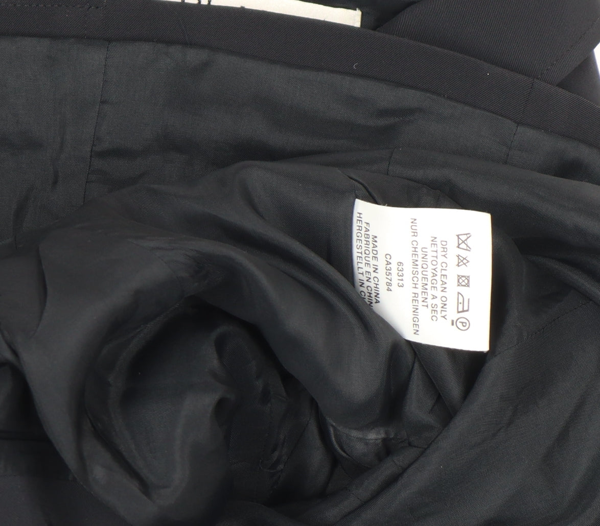 Planet Womens Black Size 12 Regular Fit Mid-Length Blazer Jacket