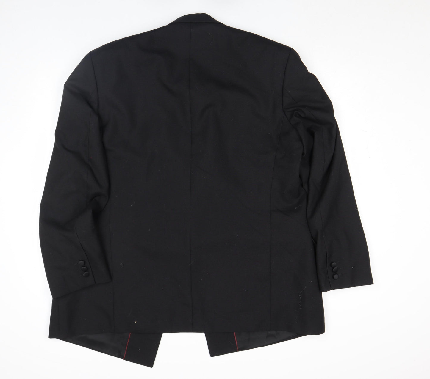 HR Mens Black Wool Shawl Lapel Formal Blazer Size 42R