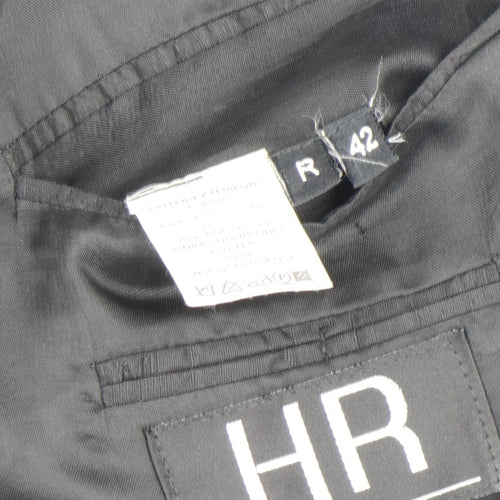 HR Mens Black Wool Shawl Lapel Formal Blazer Size 42R