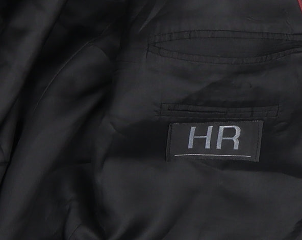 HR Mens Black Wool Shawl Lapel Formal Blazer Size 42R