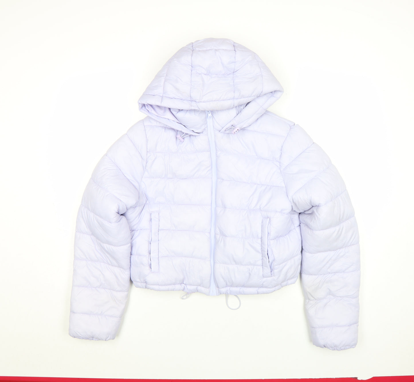 Primark Women’s Purple Hooded Cropped Puffer Jacket Size M