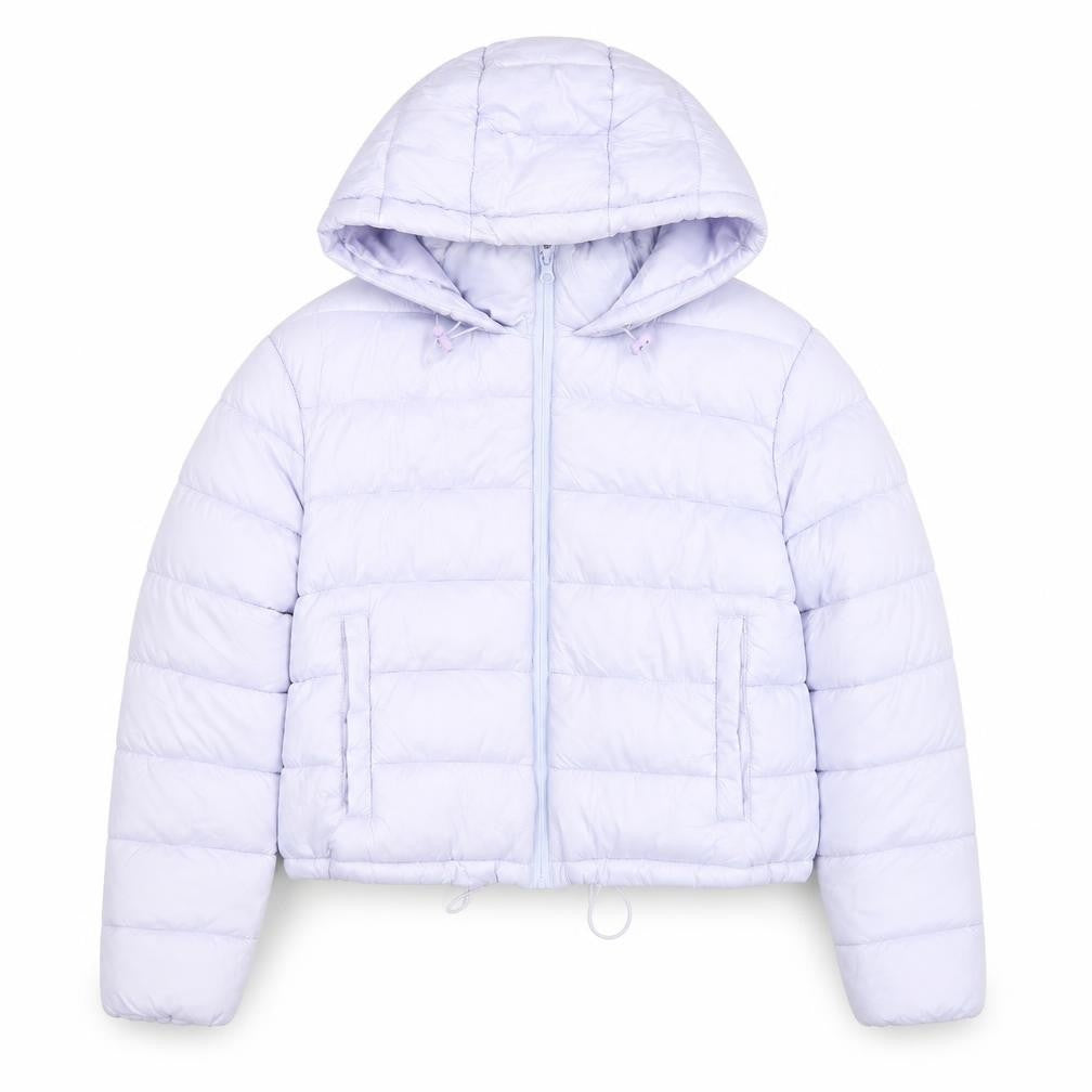 Primark Women’s Purple Hooded Cropped Puffer Jacket Size M