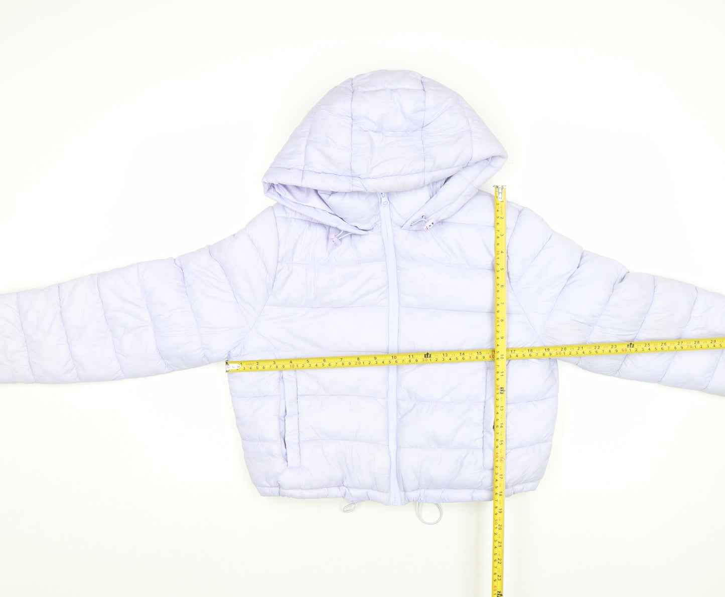 Primark Women’s Purple Hooded Cropped Puffer Jacket Size M