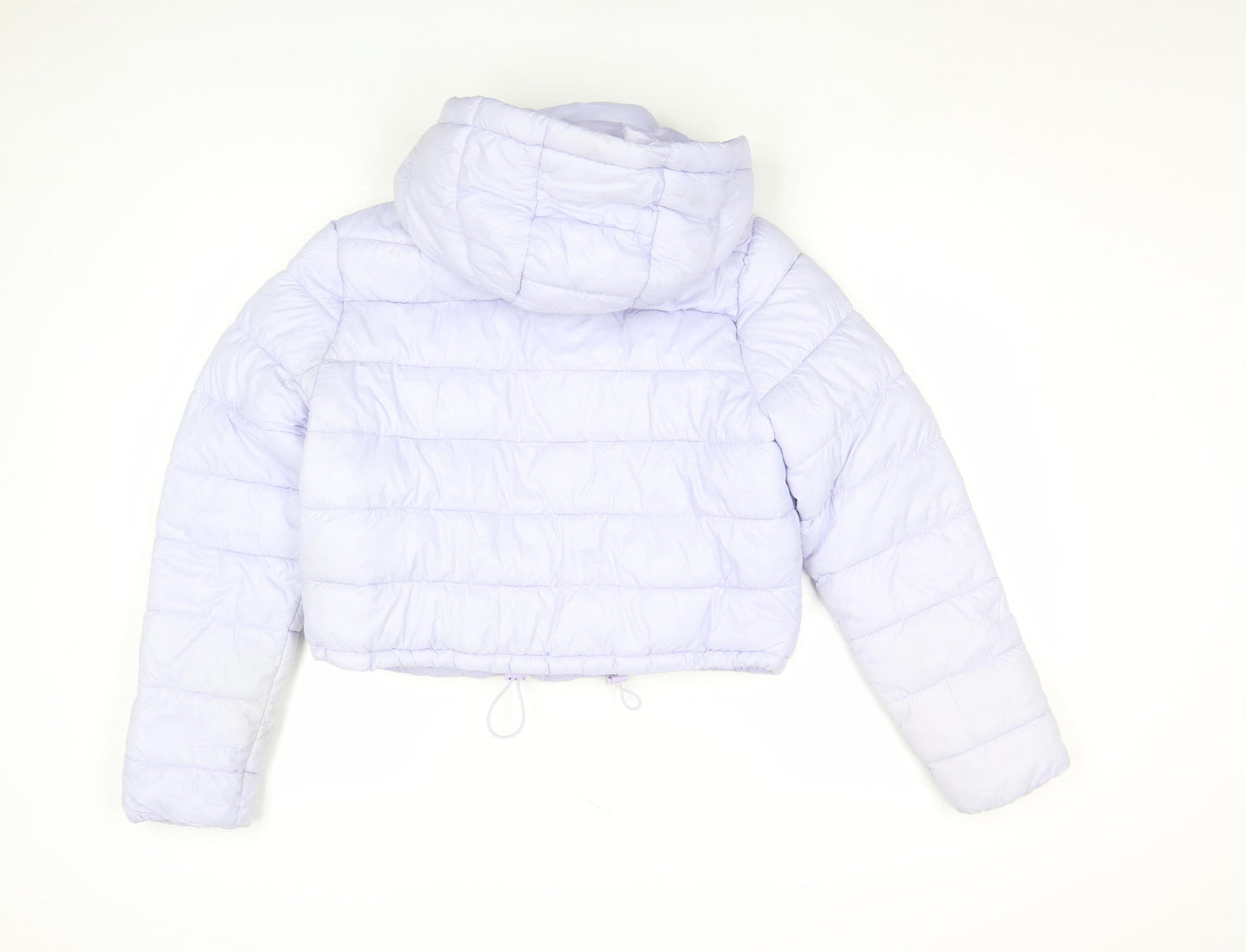 Primark Women’s Purple Hooded Cropped Puffer Jacket Size M