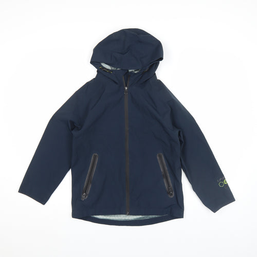 Next Boys Blue Performance Waterproof Rain Coat Jacket 8 Years Hooded
