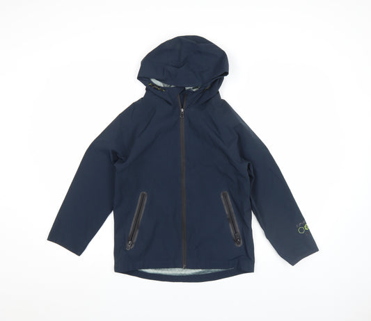 Next Boys Blue Performance Waterproof Rain Coat Jacket 8 Years Hooded