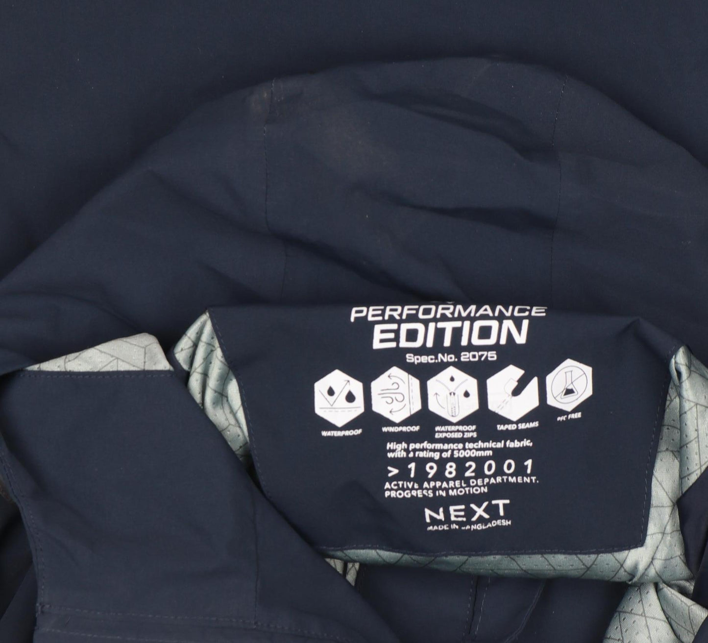 Next Boys Blue Performance Waterproof Rain Coat Jacket 8 Years Hooded