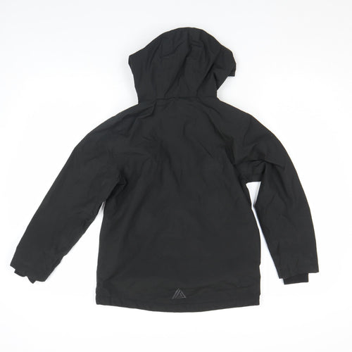 Next Boys Black Hooded Soft Shell Jacket 8 Years Waterproof Zip Pockets