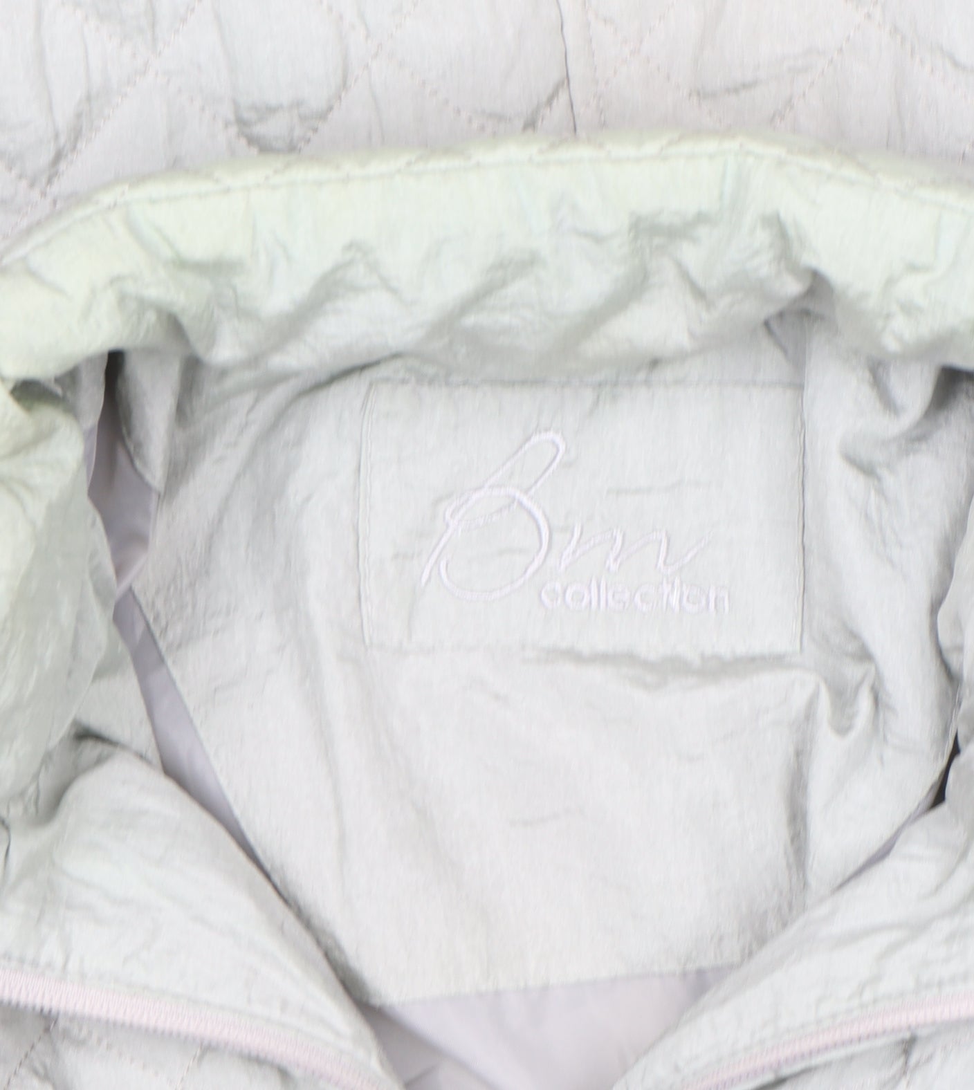 BM Collection Women's Grey Quilted Mid-Length Zip Jacket Size 10