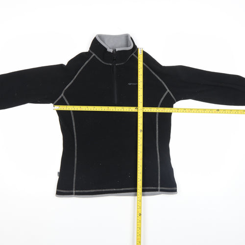 Mountainlife Men’s Black Fleece 1/4 Zip Stand-Up Collar Jacket S
