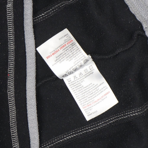 Mountainlife Men’s Black Fleece 1/4 Zip Stand-Up Collar Jacket S