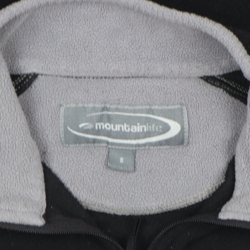 Mountainlife Men’s Black Fleece 1/4 Zip Stand-Up Collar Jacket S