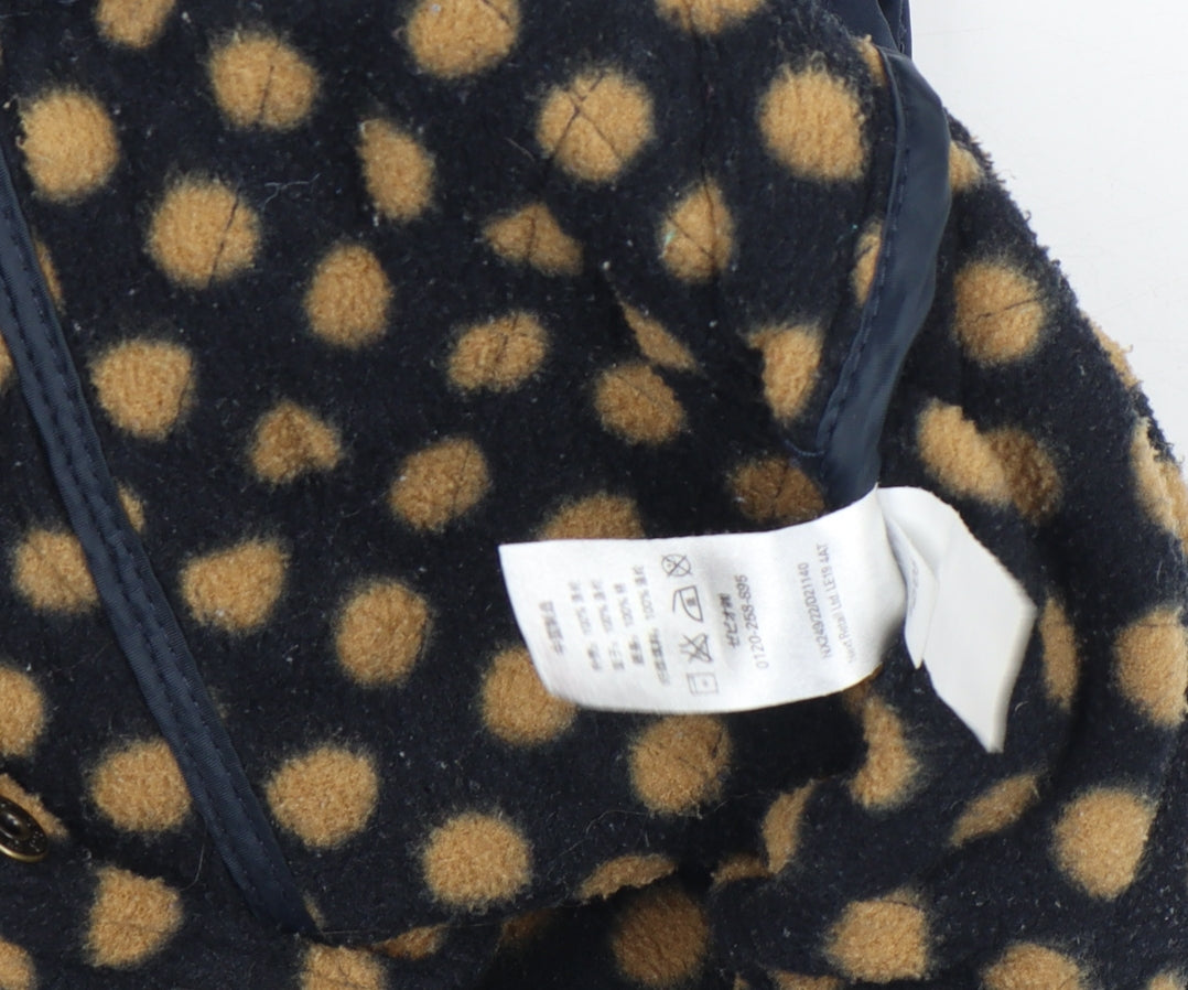 Next Girls Blue Quilted Waistcoat 7-8 Years Padded Lined Polka Dot Gilet