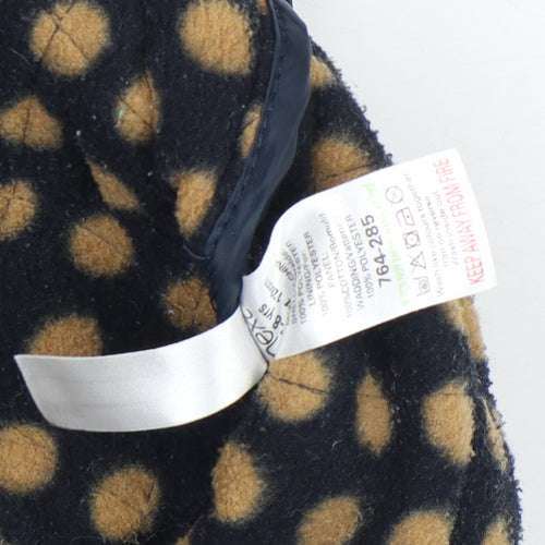 Next Girls Blue Quilted Waistcoat 7-8 Years Padded Lined Polka Dot Gilet