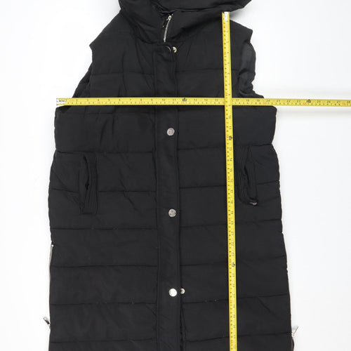 Rising Womens Black XL Puffer Hooded Padded Mid-Length Waistcoat