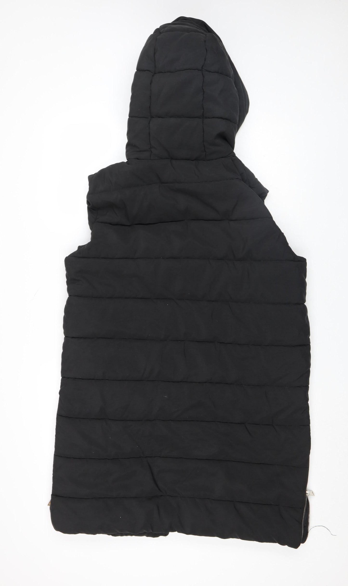 Rising Womens Black XL Puffer Hooded Padded Mid-Length Waistcoat