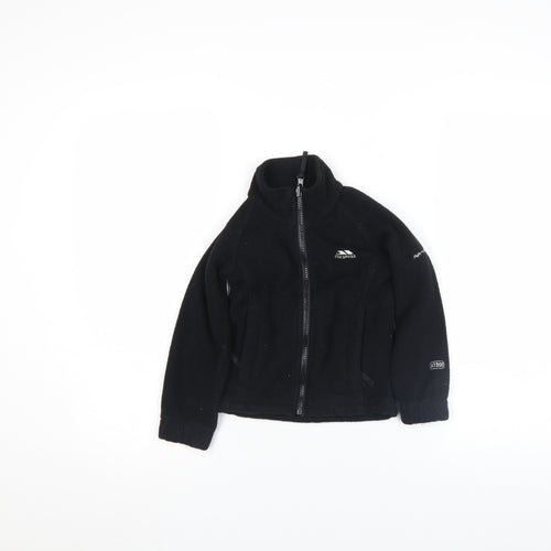 Trespass Boys Black Fleece Zip Jacket 6-7 Years Lightweight Outdoor Coat