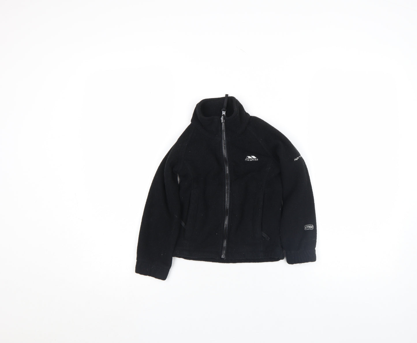 Trespass Boys Black Fleece Zip Jacket 6-7 Years Lightweight Outdoor Coat