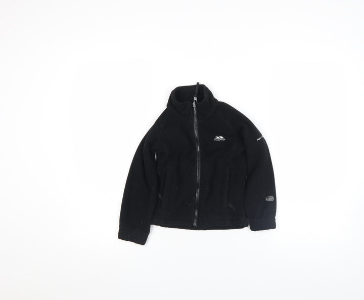 Trespass Boys Black Fleece Zip Jacket 6-7 Years Lightweight Outdoor Coat