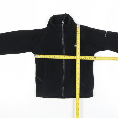Trespass Boys Black Fleece Zip Jacket 6-7 Years Lightweight Outdoor Coat