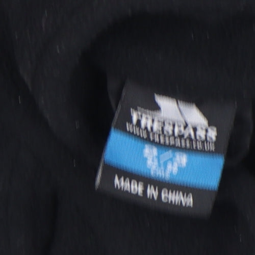 Trespass Boys Black Fleece Zip Jacket 6-7 Years Lightweight Outdoor Coat