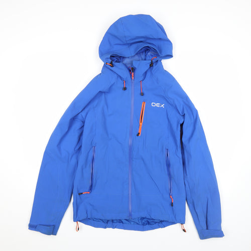 OEX Women's Blue Waterproof Hooded Outdoor Jacket Size 8