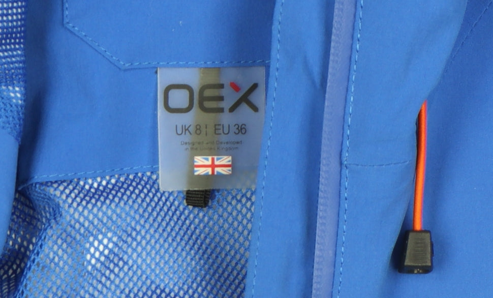 OEX Women's Blue Waterproof Hooded Outdoor Jacket Size 8