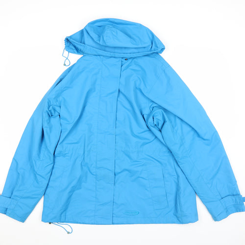 Mountainlife Women's Blue Waterproof Hooded Rain Jacket Size 12