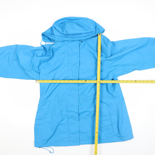 Mountainlife Women's Blue Waterproof Hooded Rain Jacket Size 12
