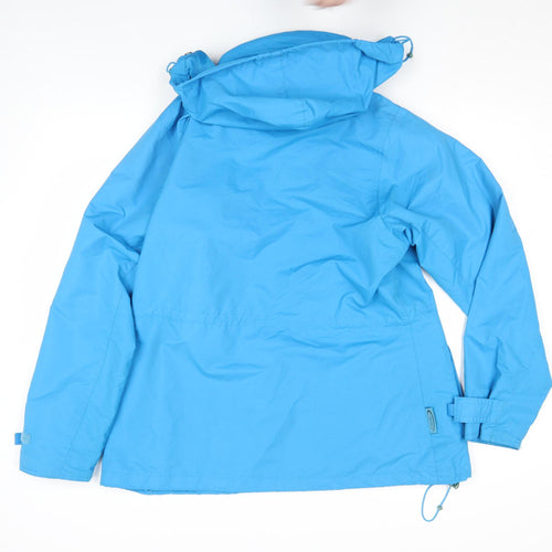 Mountainlife Women's Blue Waterproof Hooded Rain Jacket Size 12