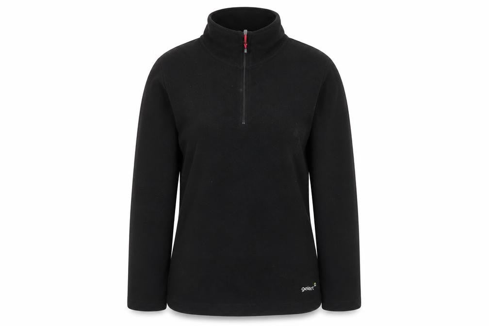 Gelert Women's Black Size 14 Fleece 1/4 Zip Long Sleeve Top