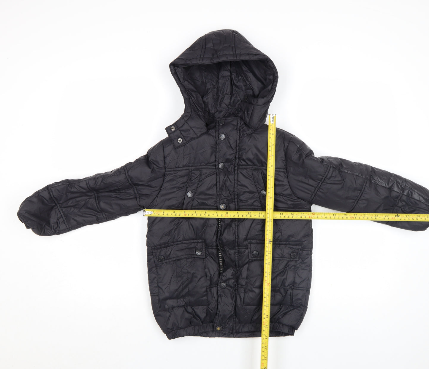 Firetrap Boys Black Hooded Puffer Jacket 7 Years Winter Quilted Coat