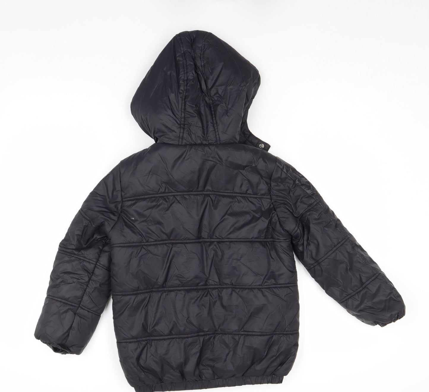 Firetrap Boys Black Hooded Puffer Jacket 7 Years Winter Quilted Coat