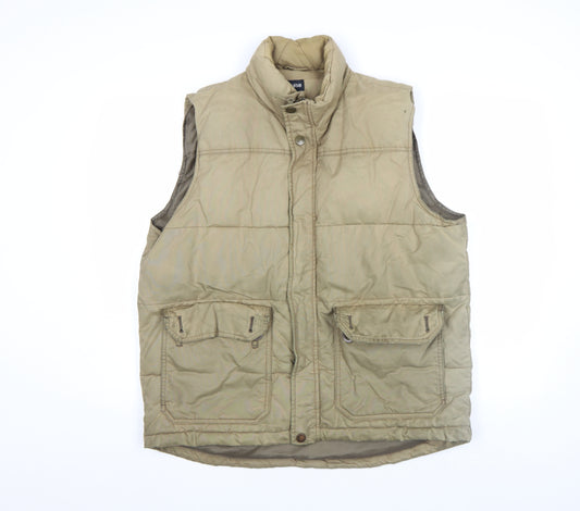 Guise Men's Beige Padded Bodywarmer Waistcoat Size M Cotton Blend